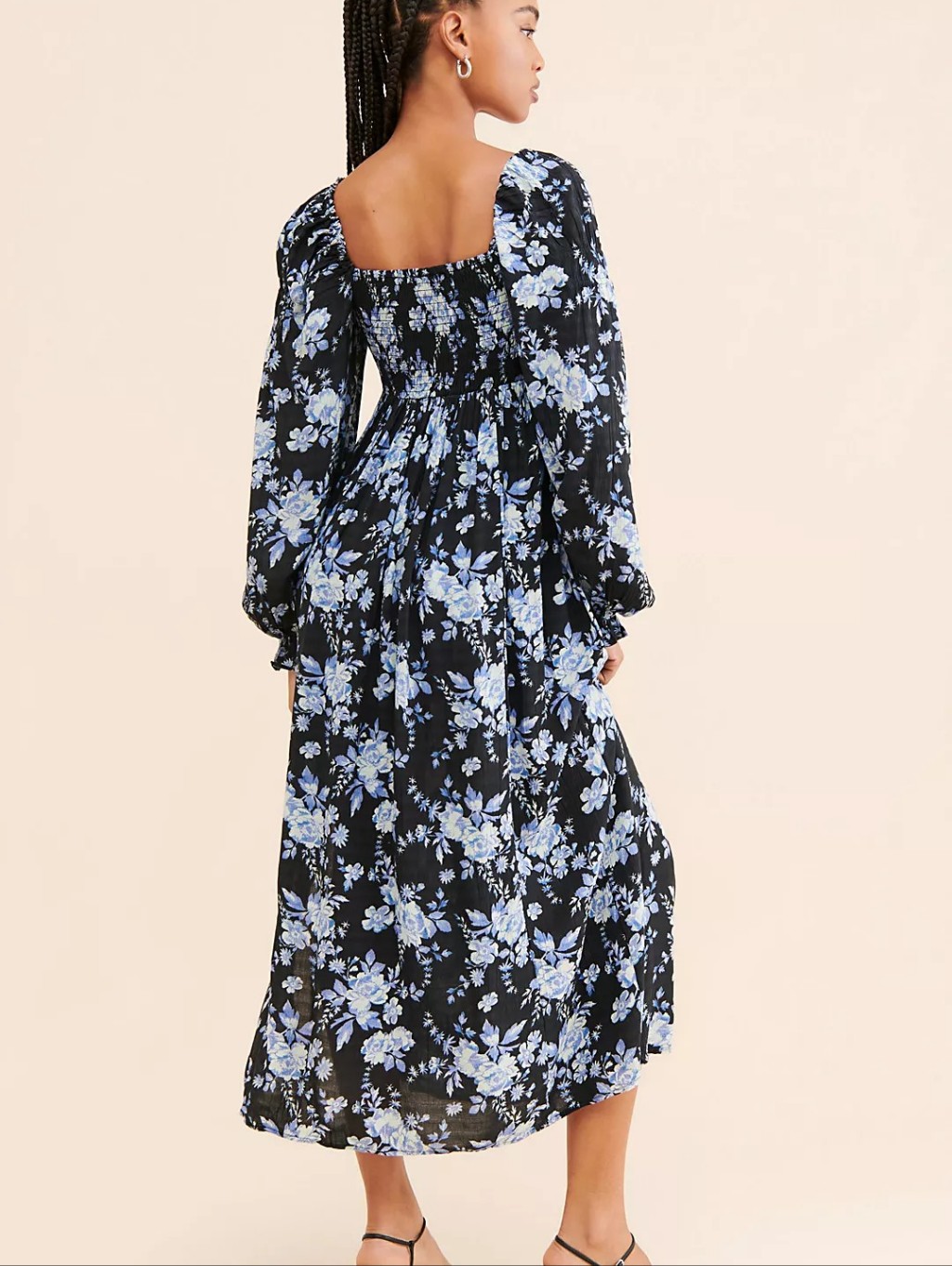 Free People Jaymes Midi Dress In Black Combo Size M